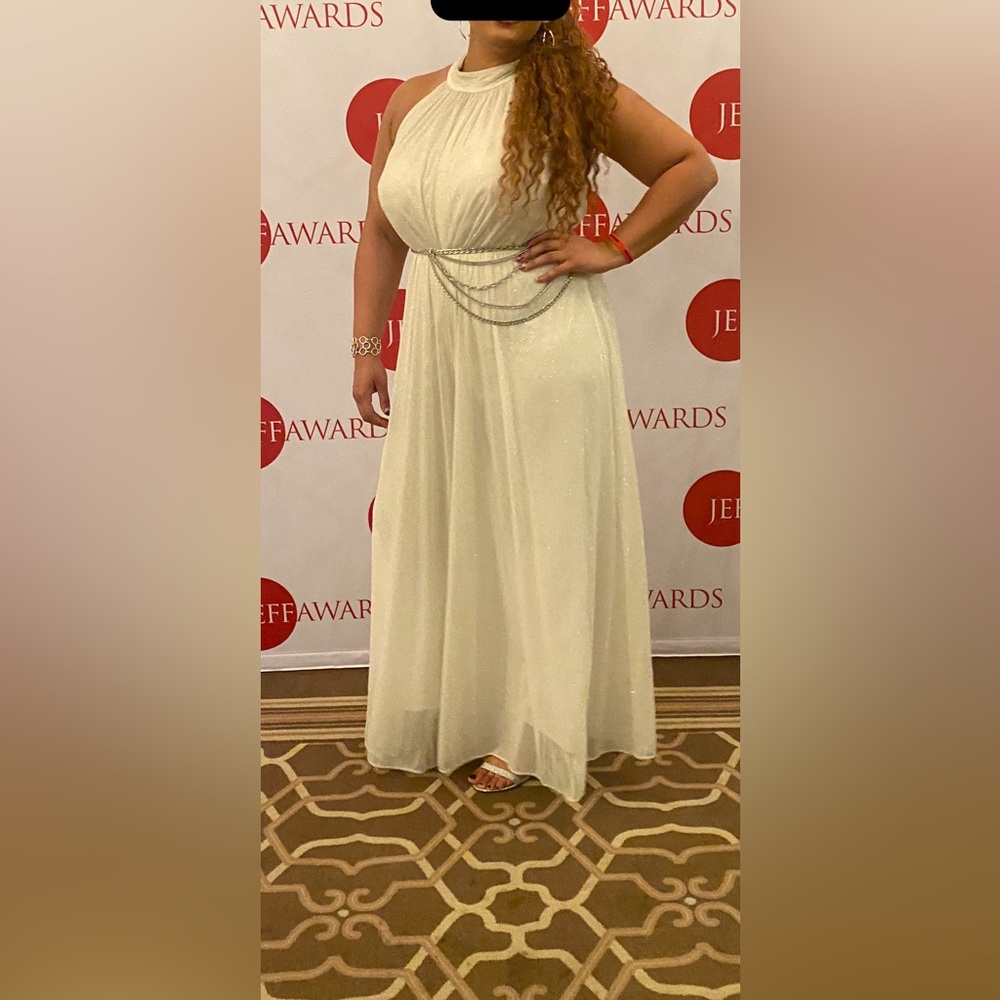 Sparkly White Wide Leg Jumpsuit